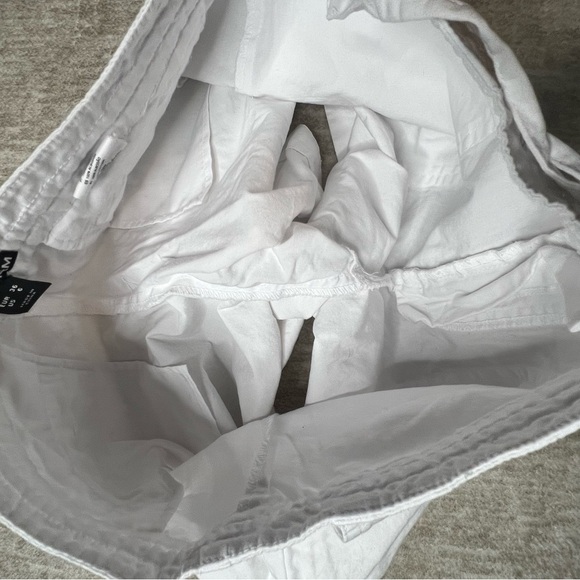 H&M bright white chino linen short Drawstring Waist 100% Cotton classic size 6 - Picture 6 of 9